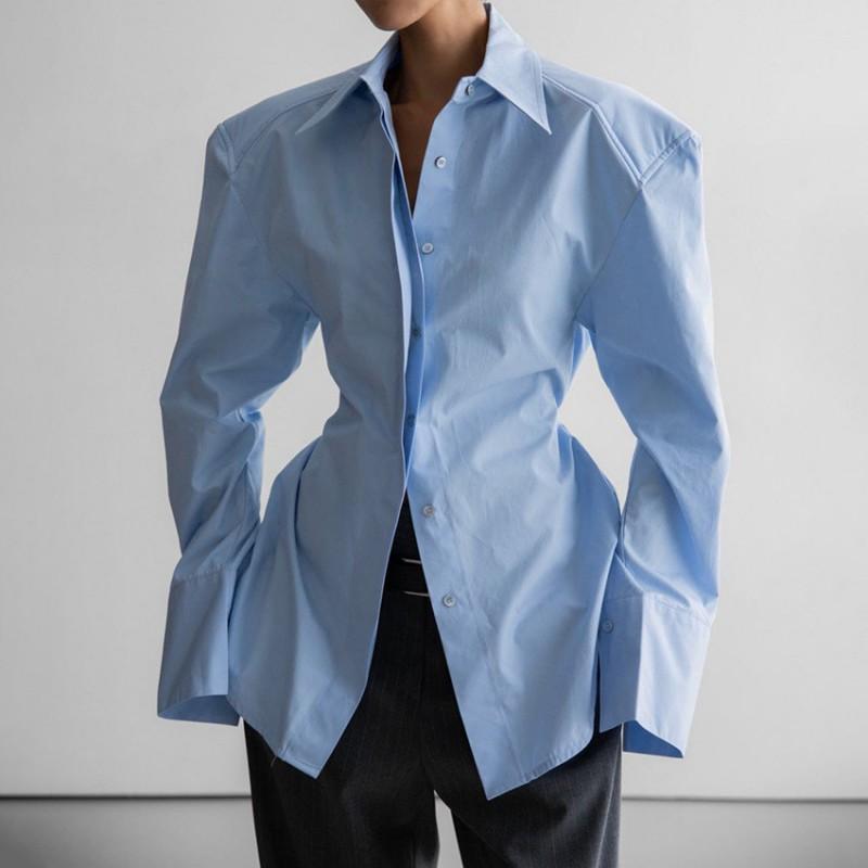 Womens Long Sleeve Solid Color Business