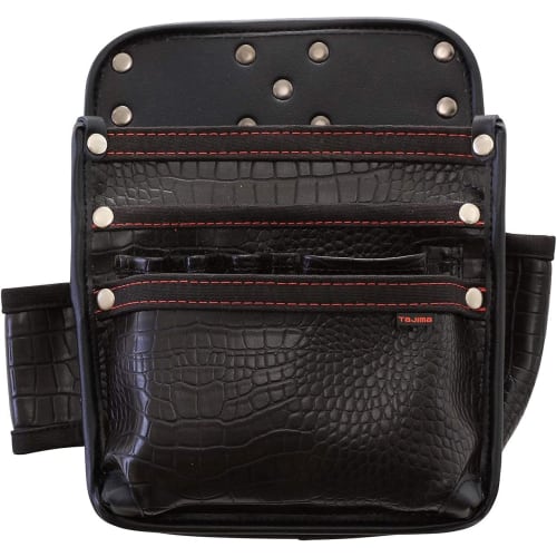 Tajima Safe System Detachable Waist Pouch, Crocodile, 3-Tier Large Nail Pouch, Made of High-Strength, Flexible, and Durable Synthetic Leather (SFKBG-K
