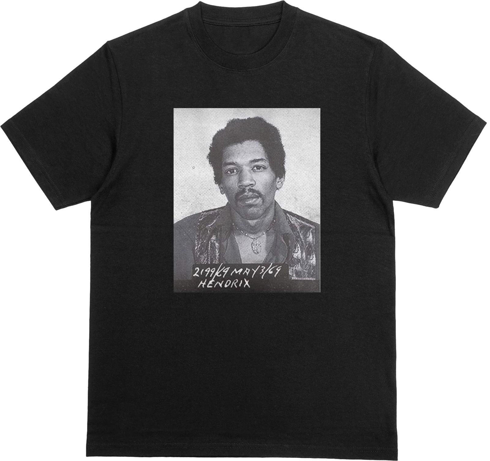 JIMI HENDRIX MUGSHOT T-Shirt | Musical Icon Tee | 1960s Guitar Legend Top S разноцветный