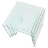  Set of 3 Nesting Tables, Tempered Glass