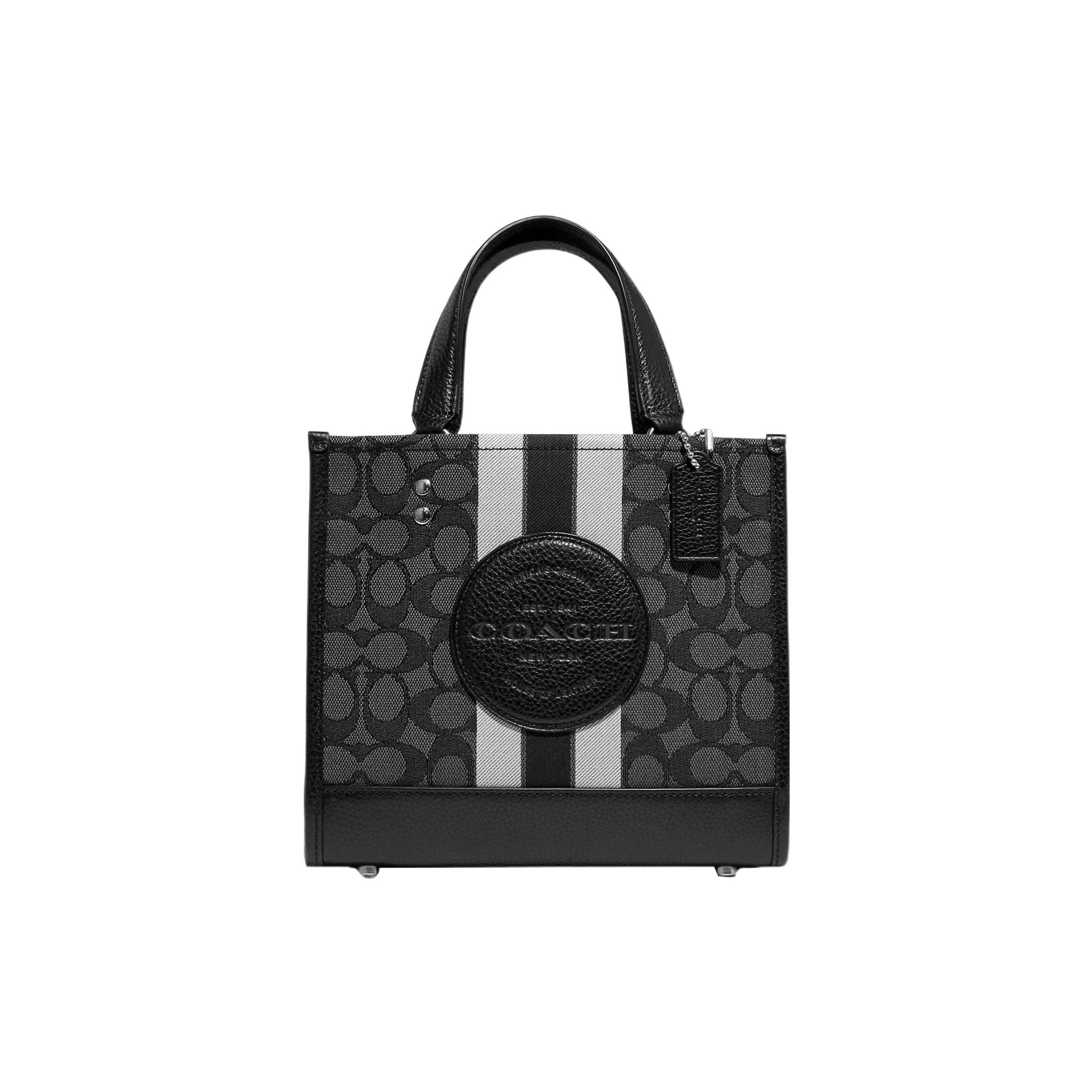 

Coach Dempsey 22 Classic Jacquard Fabric And Pebble Leather Tote Bag Women tote black C8417-SVRT6 Basic Set (Bag+Dust Bag)