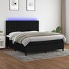 Exclusive House - Bed Slatted Base and Mattress and LED Black 160x200 Cm Fabric