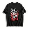 You Make My Heart Beat Faster Heart Print Casual Tee Pure Cotton T-shirt