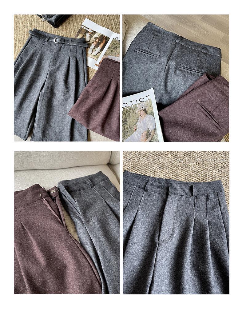 Juzhi 2024 Automne Coréen Laine Coupe Slim Décontracté Shorts 9101