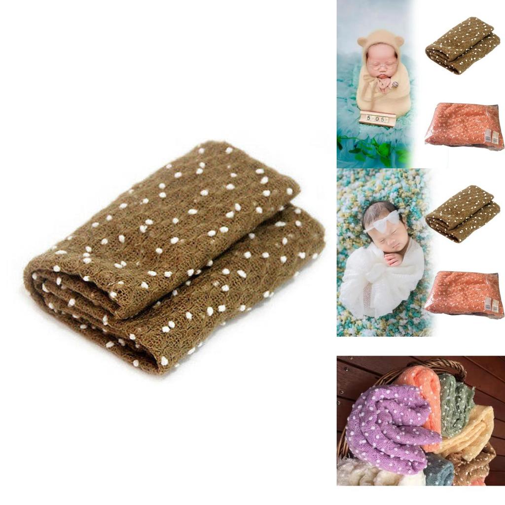 Newborn Photography Wrap And Blanket Gift Set European Style Cotton Blend Comfortable For Babies