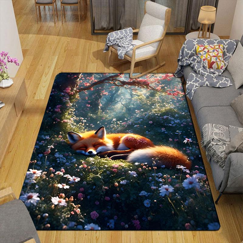 Sleeping Fox Rug Floor Mat for Living Room or Bedroom Soft and Comfortable Carpet a Gift for Birthday and Holiday.MFF0918152