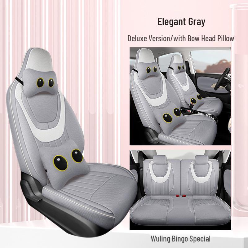 2023 Wuling Bingo Cute Cartoon Car Seat Covers for Women - Winter & All-Season Full Surround Cushion.