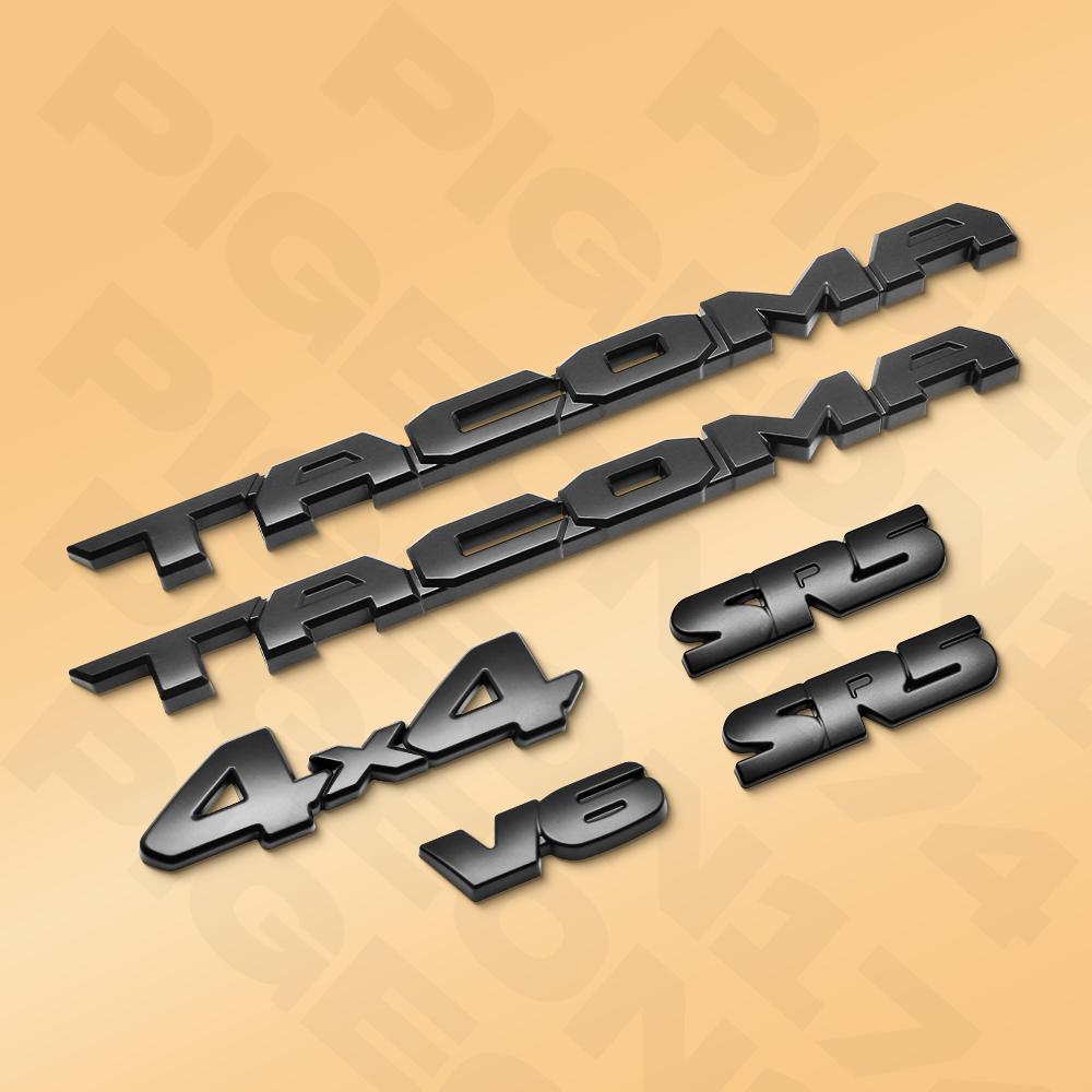 Car Emblem Overlay Kits For 2016- Tacoma Replacement Letter SR5 V6 4X4 Black