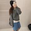 Candy-colored hooded pullover sweater for women's outerwear autumn and winter new lazy style loose and versatile casual knitted sweater top
