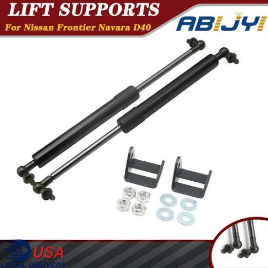 2x For 2004-2018 Nissan Frontier Navara D40 Hoods Bonnet Lift Support Gas Struts