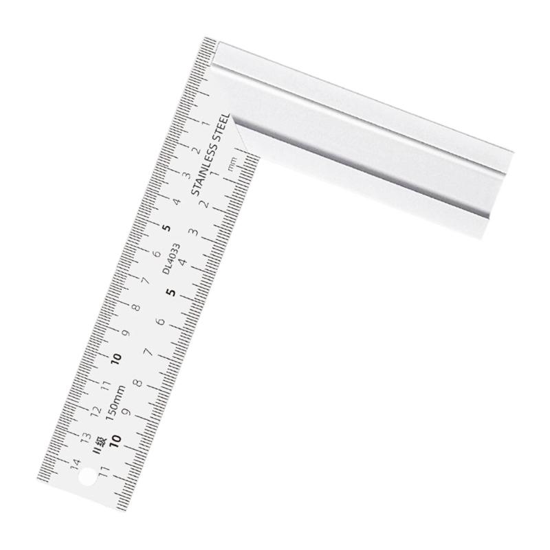 

High Precise Woodworking Aluminum Alloy Right Angled Ruler Double Measurement System Suitable For Professional & DIY Use