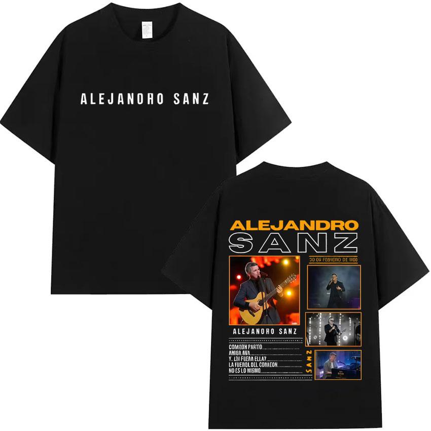 Singer Alejandro Sanz Graphic Fashion Tshrit Summer Harajuku T Shirt Gothic Mens Cotton Tshirt Casual Oversized Tees Fans Gift
