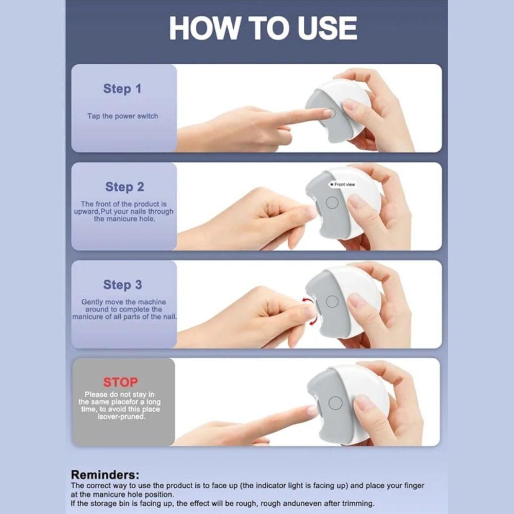 Precise Trimming Electric Nail Clipper Magnetic Cover Nail Grinder File  Adult