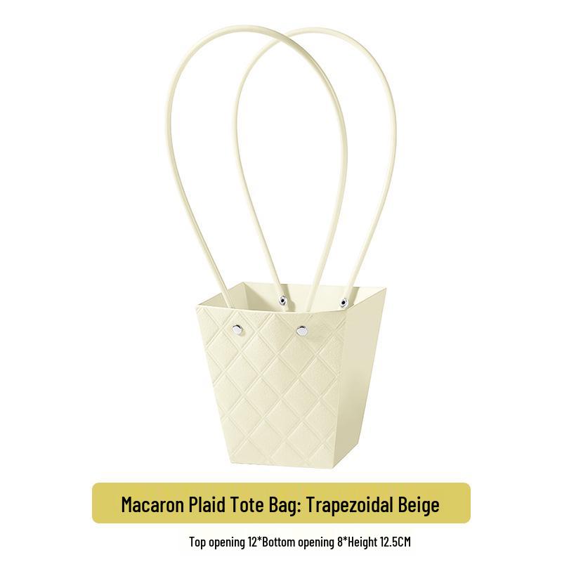 Macaron Flower Arrangement Tote - DIY Waterproof Paper Bag for Bouquets and Gift Packaging