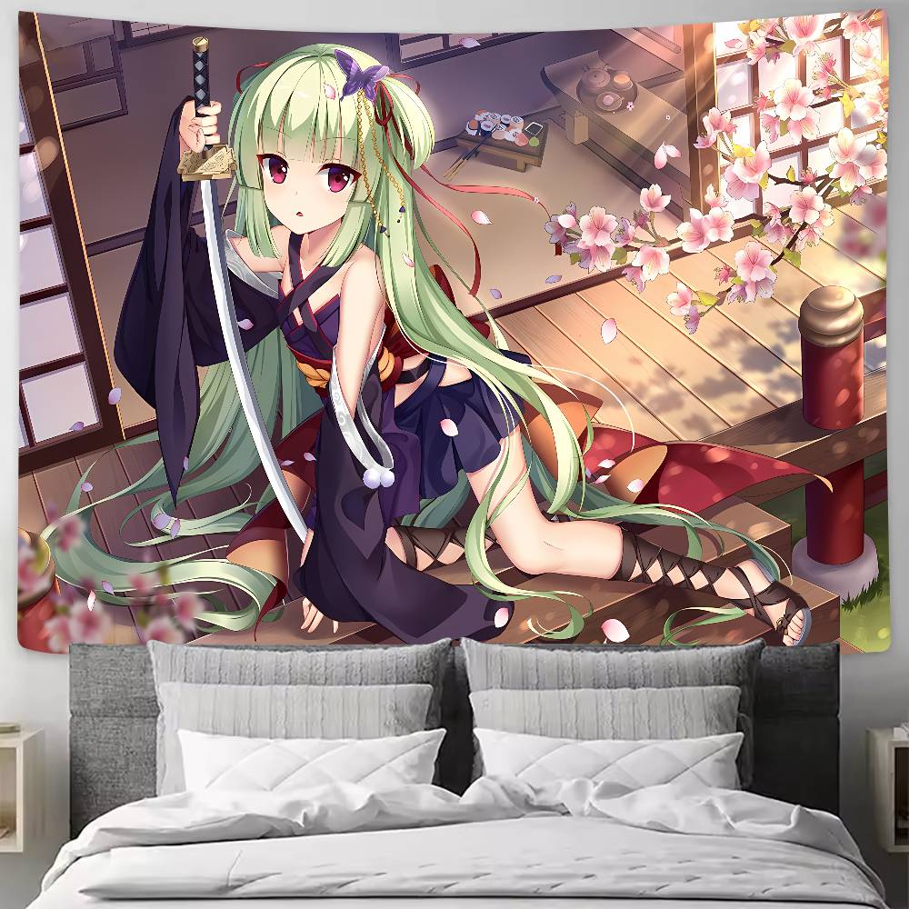 Kawaii Murasame Söt Galgame Senren Banka Flickrum Väggbonad Heminredning Väggkonst Väggbonader Sovsal Bakgrundstyg Gåva