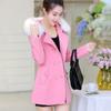 Autumn and Winter Woolen Women's Coat Medium and Long Fur Collar Coat