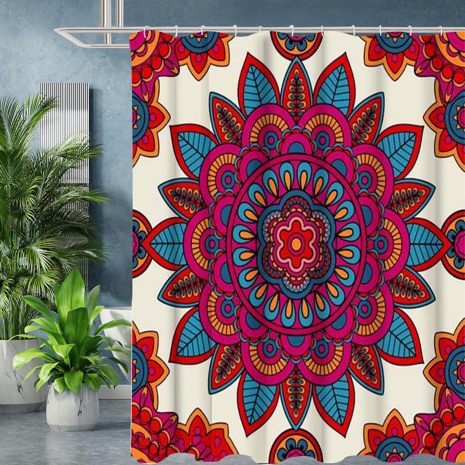 

Мандала Узор Ванная Комната Занавеска для Душа Гном Водонепроницаемая ткань Занавеска для ванной комнаты С 12 крючками Подсолнух Домашний Декор Бесплатная Доставка 180X180cm бордовый