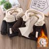 Boys' Cartoon Fleece Sweater with Velvet, Winter Three-Layer Quilted Jacket