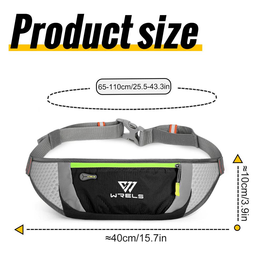 WRELS Lightweight Adjustable Large-capacity Invisible Running Waist Bag,Breathable Mesh Design, Zipper Closure,Ideal for Outdoor Hiking