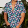 Summer Hawaiian Style Multi-color Printed Cardigan Men's Short Sleeved Shirts