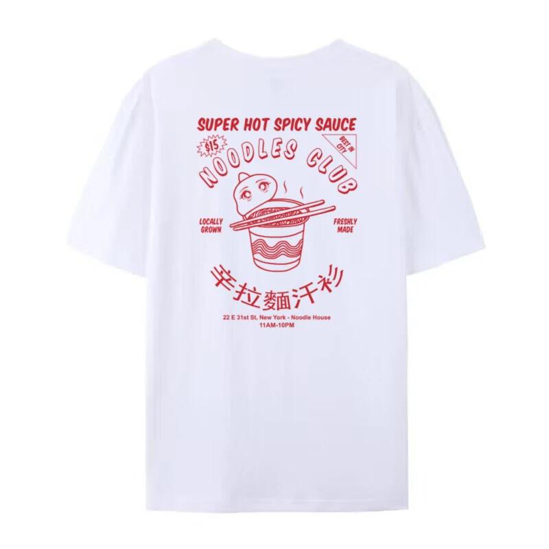 Women Funny Anime Noodle T Shirt Oversized Japanese Harajuku Streetwear Graphic Tees Vintage RaUnisex Foodie Shirt Unisex Clothes