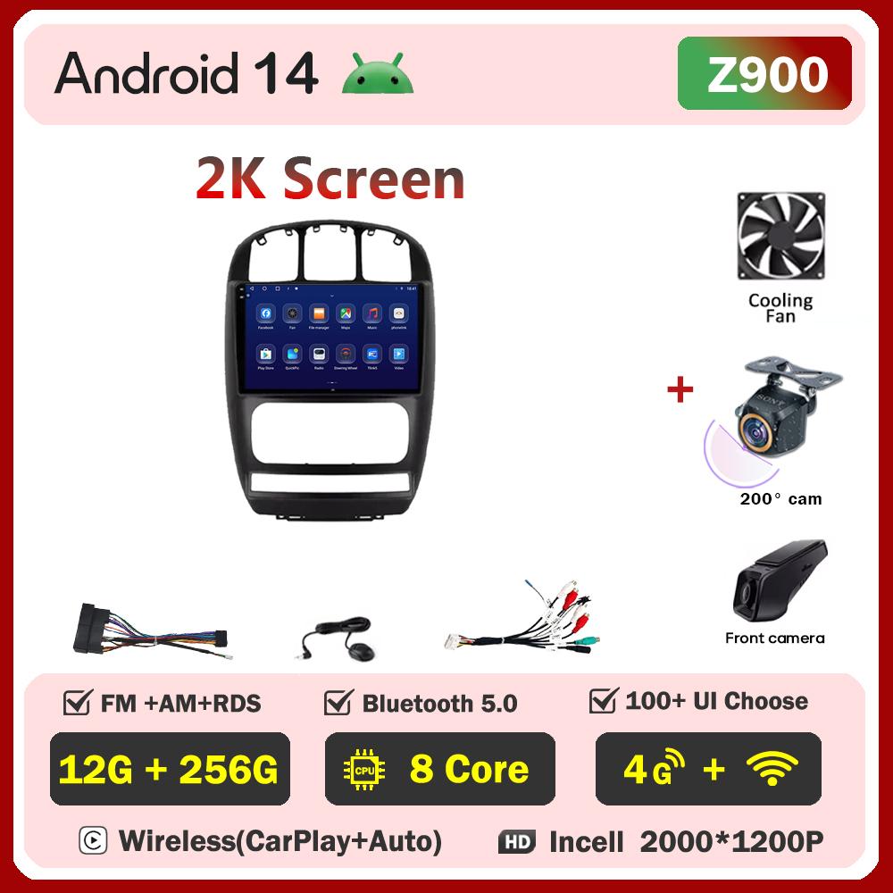 For Dodge Caravan 4 For Chrysler Voyager RG RS Town & Country RS 2000 Android 14 Car Radio Touch Screen Automotive Multimedia