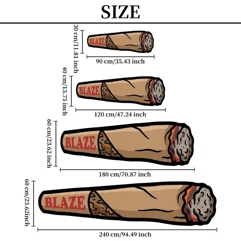 Creative Cigar-Shaped Rectangular Rug, Soft Non-Slip Entryway Mat, Bedroom and Living Room Rug, Home Decor