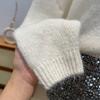 Sweater for Women Autumn Winter Thickened  Warm Knitted Stretchy Long Sleeve Oversize Tops