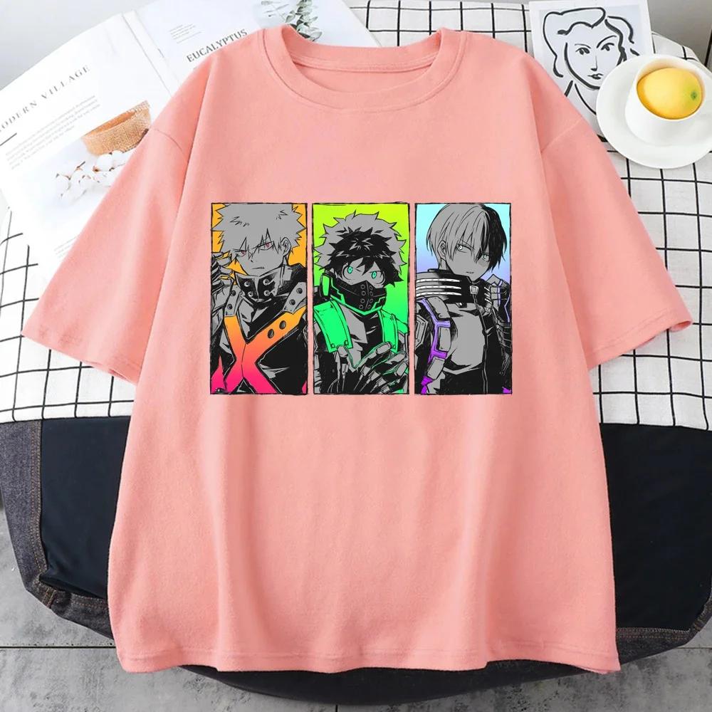 New Deku Bakugou Katsuki Todoroki Shoto Graphic Print Cool T-Shirt Crew Neck Loose Short Sleeve Tops