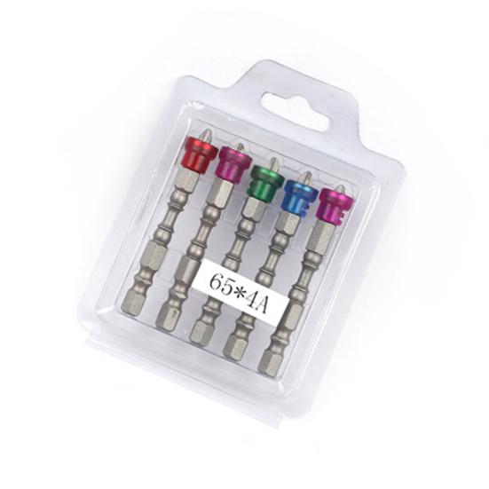 5Pcs/Set Electric Screwdriver Bits Double Head Magnetic Ring Hex Shank Anti-slip Tool Steel High Hardness Cross Screwdriver Bits Carpentry