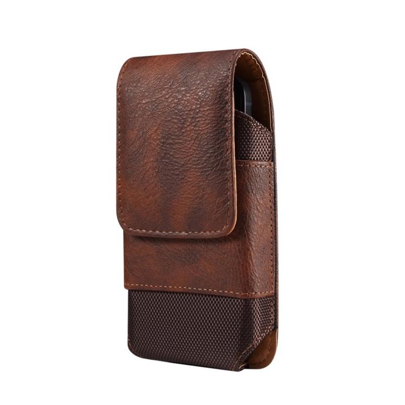 Bolsa de Cintura Masculina de Couro Universal Case com Clipe de Cinto para Celular Para IPhone 15 14 13 12 Pro Max Samsung Galaxy S22 S23 Xiaomi Huawei