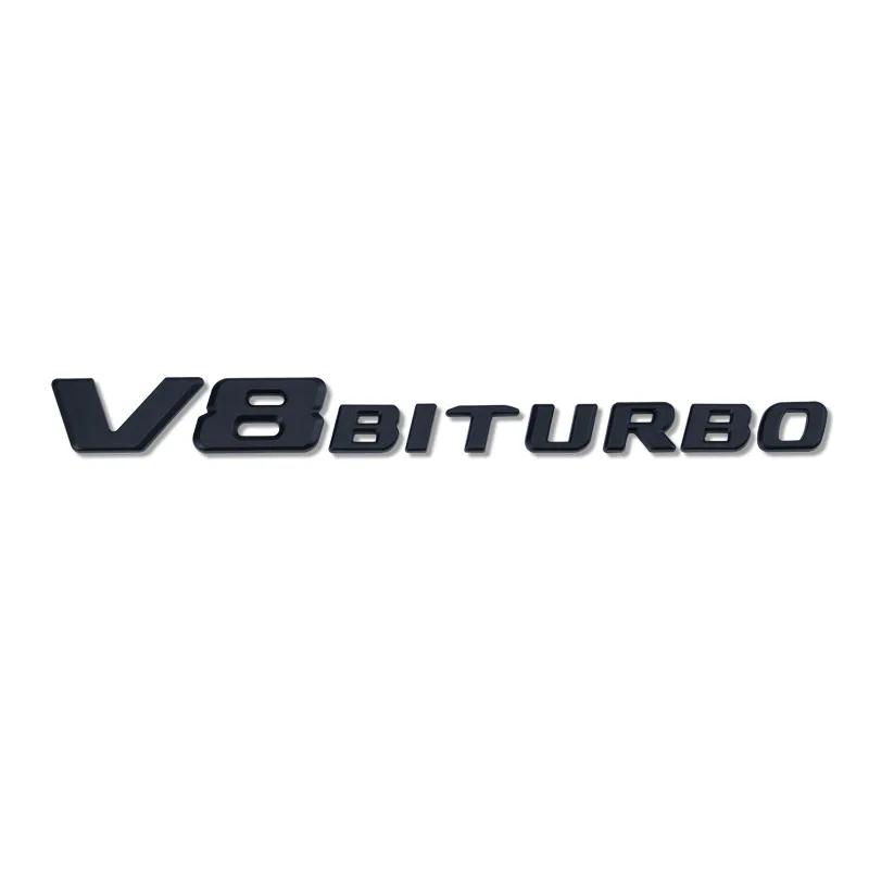 V8 BITURBO Letter 3D ABS Car Sticker for Mercedes Benz Twin Turbo Logo Fender Modification Label Decorative Decal Accessories