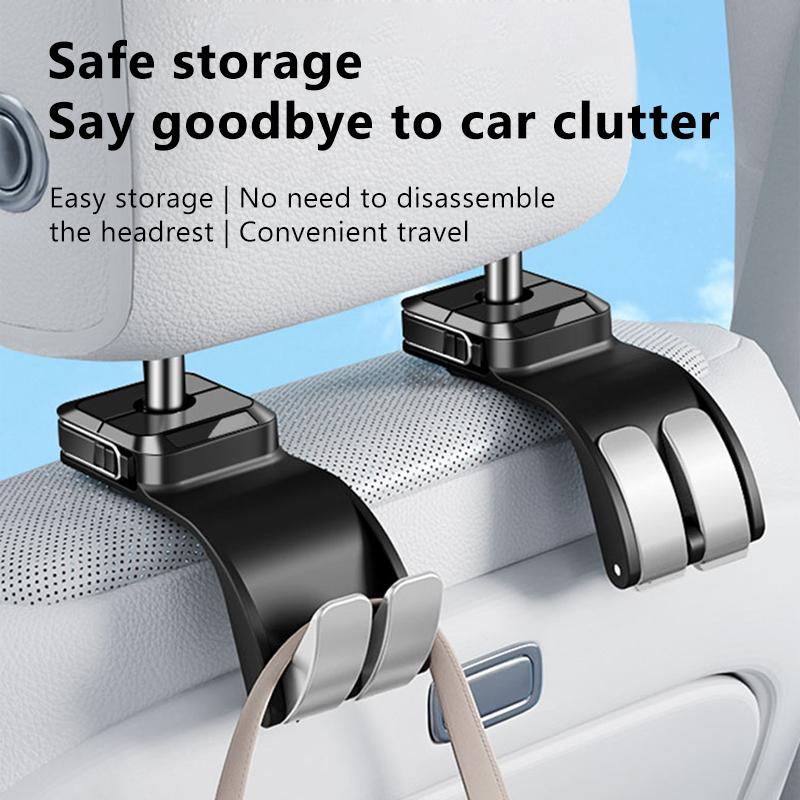SEAMETAL Autostoel Hoofdsteun Haak Opbergrek Verstelbare Auto Organizer Hoofdsteun Pakketclip Auto Opbergruimte Interieur Accessoires