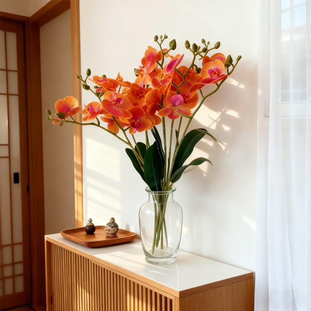 15 Heads Artificial Phalaenopsis Bouquet Photography Props Wedding Fake Flower  Wedding Decoration