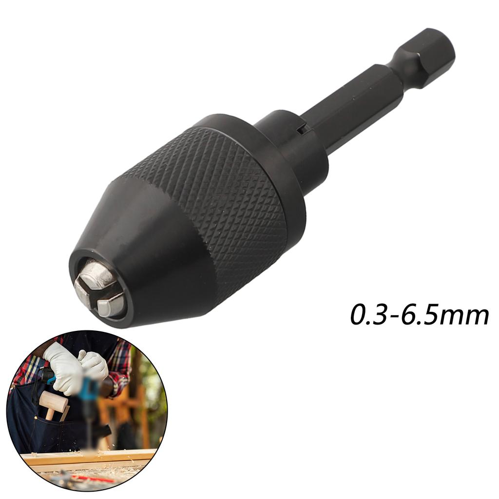 1pc Keyless Drill Chuck 0.3-6.5mm Hex Shank Chuck Adapter Drill Drilling Converter Tool Drill Chuck Clamp Power Tools