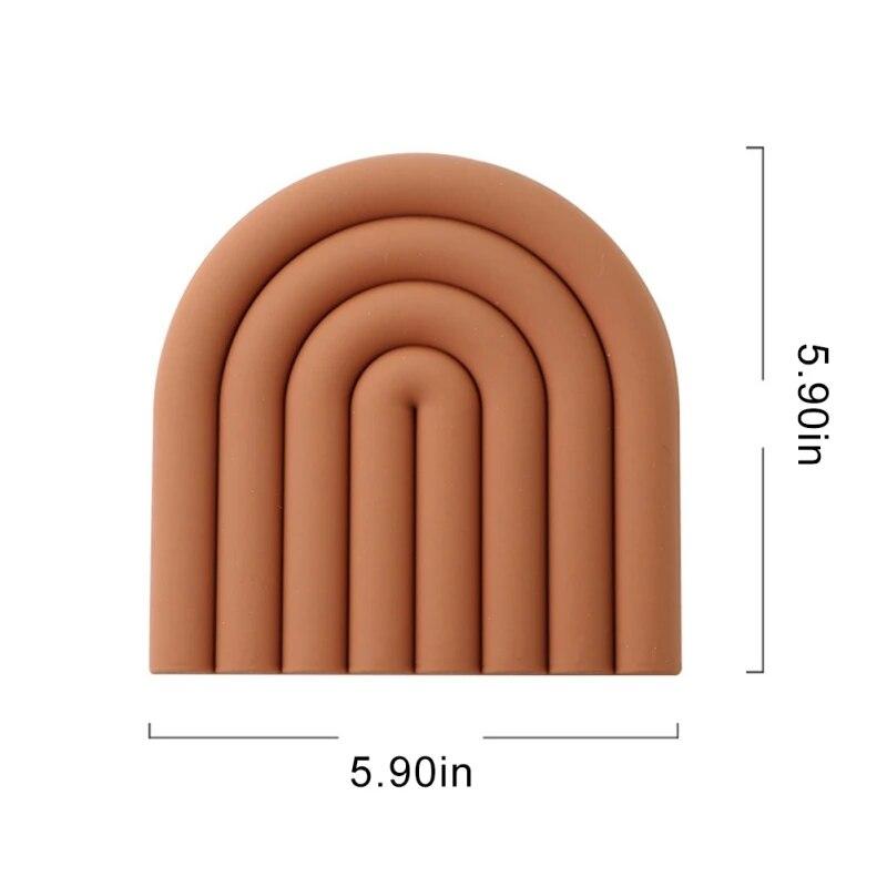 Anti-hot Bowl Mat Coasters Rainbow Personality Silicone Pot Pad Mat Kitchen Heat-resistant Plate Pad Home Table Insulation Pad