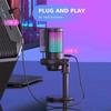 Professional USB Studio Microphone for PC Streaming Gaming YouTube Video Singing Gaming Recording PS4 RGB Anti-Spray Microfone