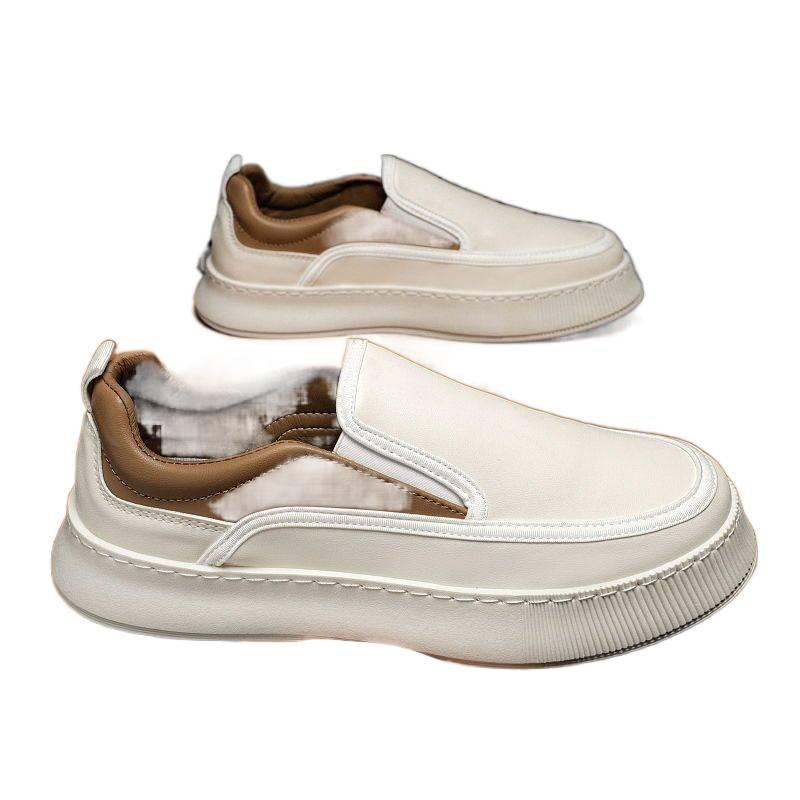 Men's shoes 2025 new lazy one-pedal leather shoes men's breathable and lightweight board shoes casual niche non-slip and wear-resistant tide shoes