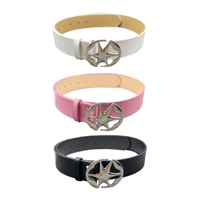 Teens Formal Pants Belt for Dress Ladies Waist Belt with Hollow Star Buckle