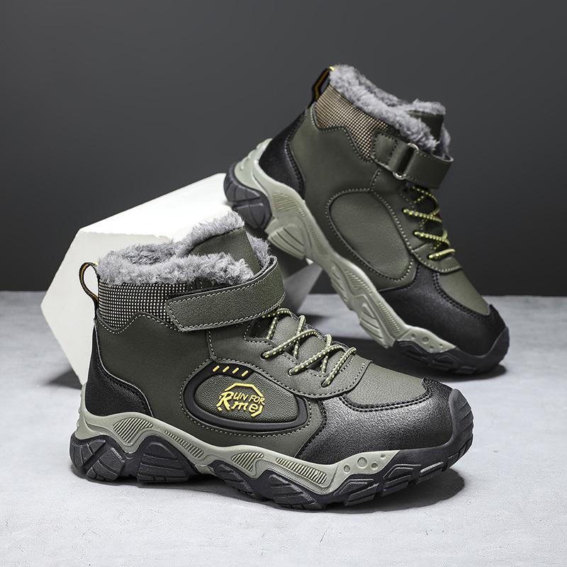 Kinder warme Schneestiefel Kinder Winter Baumwolle Schuhe rutschfeste Schnee im Freien warme Plüschstiefel High Top warme pelzige Schuhe wasserdichte warme Turnschuhe