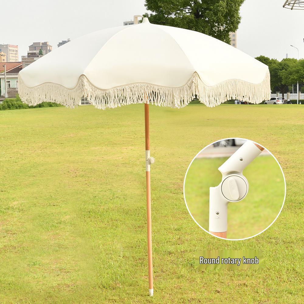 Outdoor Tassel Patio Umbrella: Beach, Scenic, Leisure, Hotel & Villa Sunshade