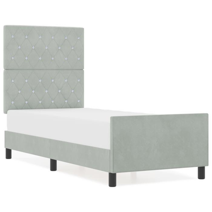 Cadre de lit en velours gris clair vidaXL 80x200 cm 3344837