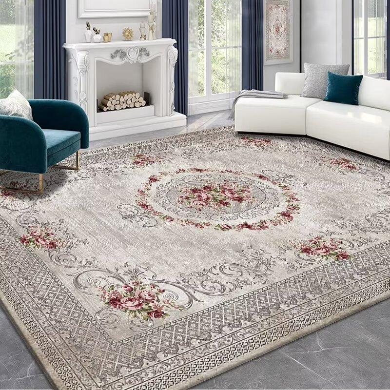 Tappeto Antiscivolo di Alta Gamma per Soggiorno Europeo Rosa Morbido Decorazione per la Casa Tappeto per Comodino in Camera da Letto Facile da Pulire Tappetino per Pavimento del Bagno Morbido