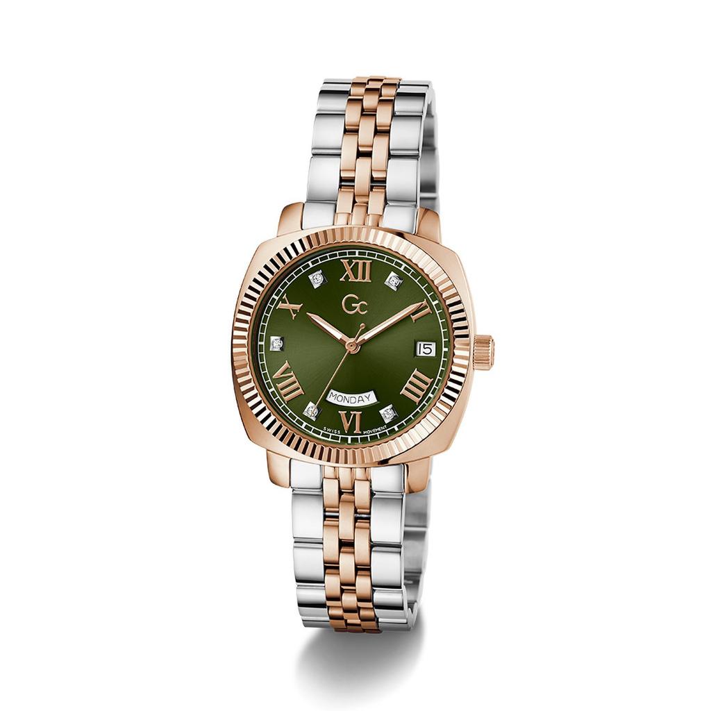 [Gc] Two-Tone Green Flare Cushion Lady (Z44004L3) Women's Watch