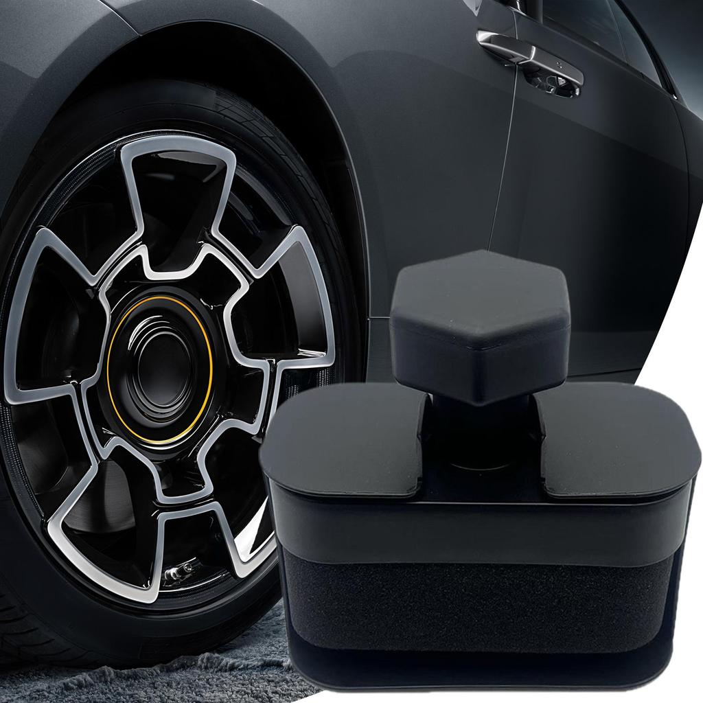 Tire Shine Applicator Car Tire Polishing Sponge Brush Auto Wheel Dressing Tool With Non-Slip Handle For Sedan SUV Truck Vehicle