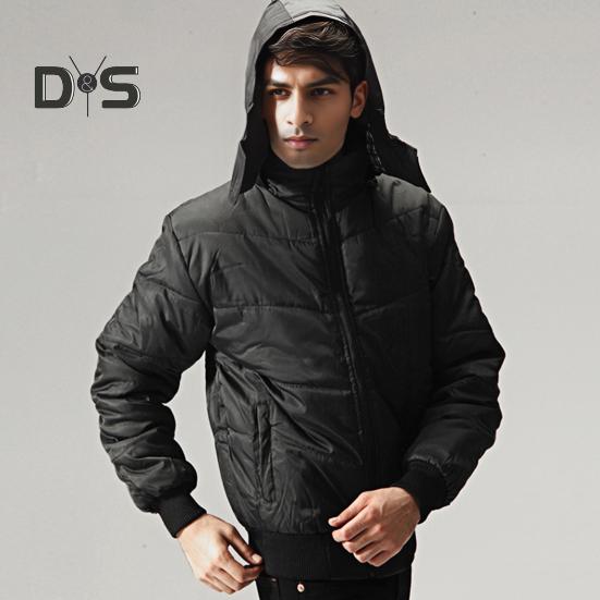 Cappotto da Uomo con Cappuccio Rimovibile Giacca a Maniche Lunghe con Tasche Patta con Cerniera Colore Solido Attività all'Aperto Piumino
