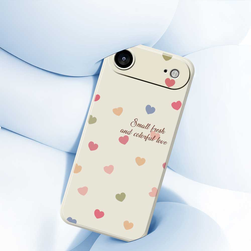 For iPhone 17 Air Case Colorful Love Pattern Printing Straight Edge TPU Phone Back Cover