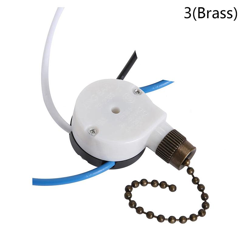 

Набір перемикачів вентиляторів на стелі. 3-швидкісний 4-дротовий перемикач вентиляторів. Перемикач вентилятора з мотузкою 3(Brass)