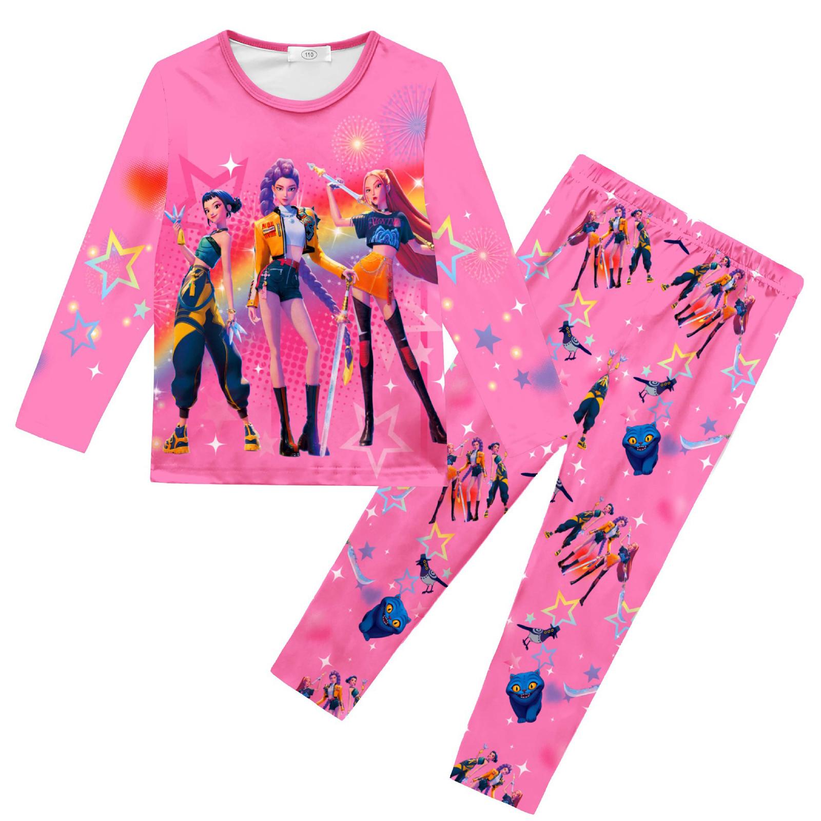 Children s Fashion Suit Skirt Round Neck Long Sleeve Top Pants 150