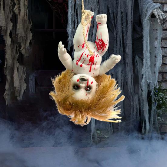 Halloween Creepy Doll DIY înfricoșător Zombie Baby Dolls Podoaba pentru casă bântuită Podoaba agățată Prop pentru decor de groază de Halloween
